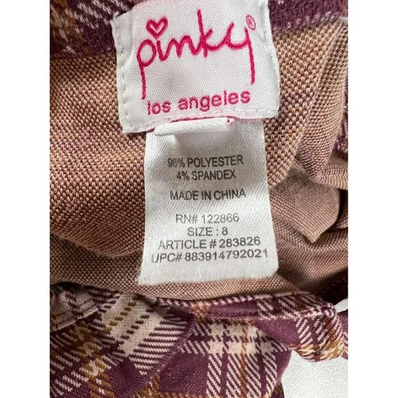Pinky Plaid Flutter Dress - Picture 6 of 8